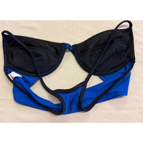Victoria's Secret Y2K Royal Blue Black Trim Bikini Racerback Bottom M Top 34C‎ - Picture 5 of 11